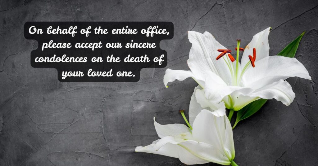 Formal HR Condolence Message For Loss Of Loved One