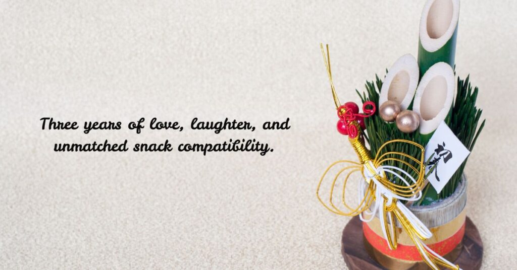 Short 3rd Anniversary Quotes for Social Media or Cards