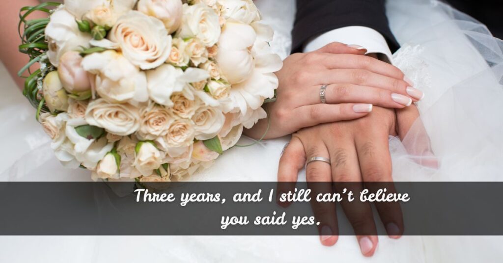 Sweet and Short 3rd Wedding Anniversary Wishes for Wife